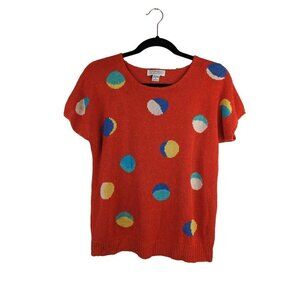 Pedder Street Vintage Womens Sweater Size S Short Sleeve Polka Dot Silk Blend